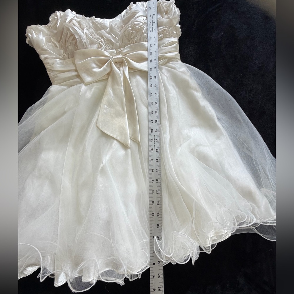 Steppin' Out Dress formal wedding size 11/12 ivory white knee length - Picture 12 of 16